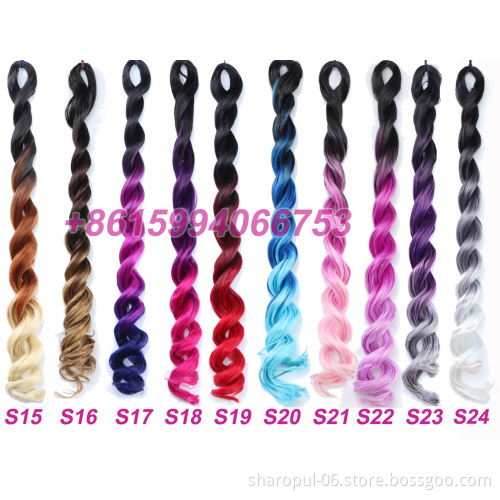 Attachments hair braids 24inch Spiral deep curl ombre braiding hair extensions for braids